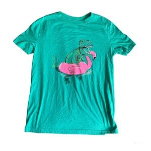 2/$10! Cat & Jack Kids T Shirt Dinosaur in Flamingo Float size 12-14 (Boys)